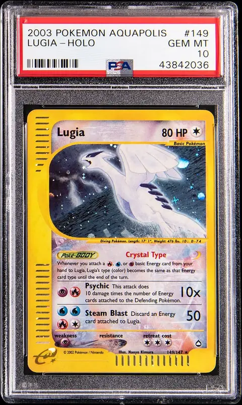 2003 Pokemon Aquapolis Holo #149 Crystal Lugia - PSA GEM MT 10