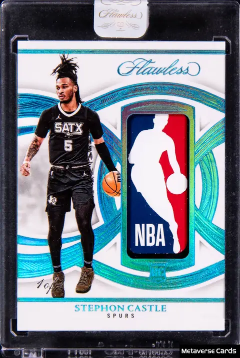 2024-25 Panini Flawless Logoman #LMG-SCS Stephon Castle Patch Rookie Card (#1/1) - Panini Encased