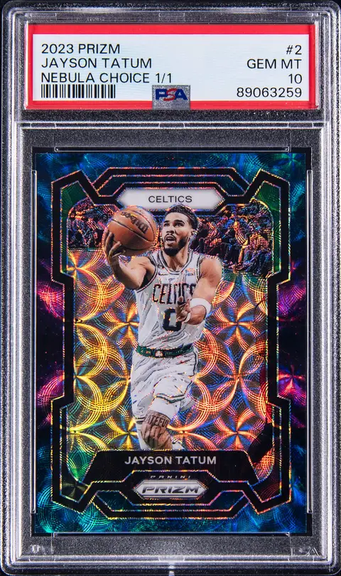 2023-24 Panini Prizm Nebula Choice #2 Jayson Tatum (#1/1) - PSA GEM MT 10