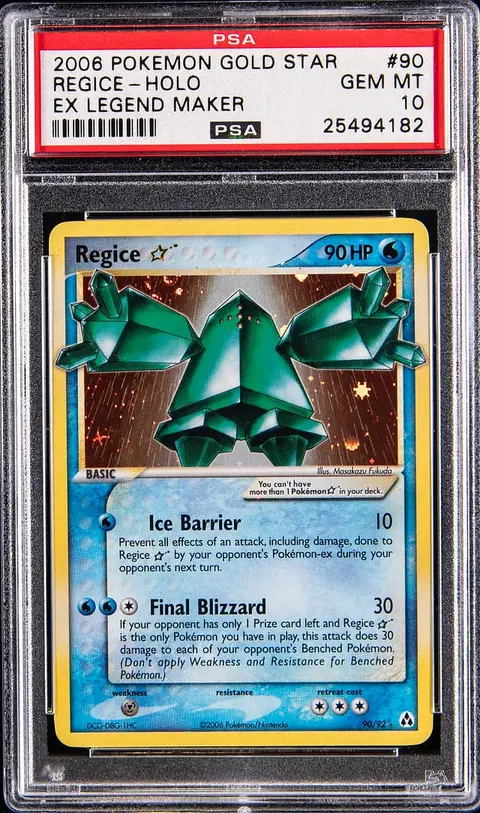 2006 Pokemon EX Legend Maker Gold Star Holo #90 Regice - PSA GEM MT 10