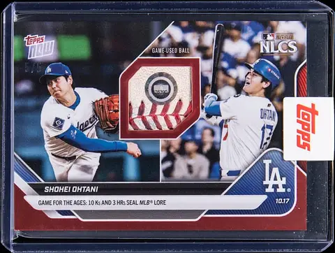 2025 Topps Now Relics Red Foil #884A Shohei Ohtani Game-Used Relic Card (#5/5) - Topps Sealed - MLB Authenticated