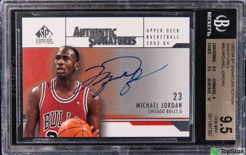 2003-04 Upper Deck SP Signature Edition Signatures #AS-MJ Michael Jordan Signed Card - BGS GEM MINT 9.5