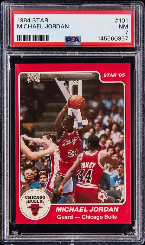 1984-85 Star #101 Michael Jordan Rookie Card - PSA NM 7