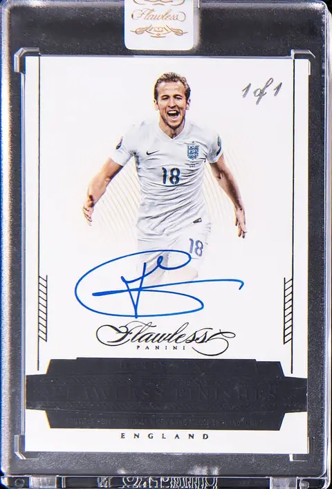2015-16 Panini Flawless Flawless Finishes Black #FF-HK Harry Kane Signed Card (#1/1) - Panini Encased