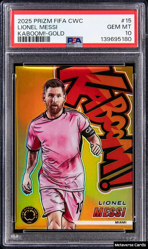 2025 Panini Prizm Club World Cup Kaboom! Gold #15 Lionel Messi (#07/10) - PSA GEM MT 10 - Pop 2
