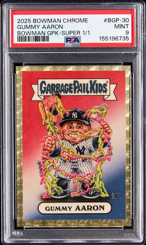 2025 Bowman Chrome Bowman Garbage Pail Kids SuperFractor #BGP-30 Gummy Aaron/Aaron Judge (#1/1) - PSA MINT 9