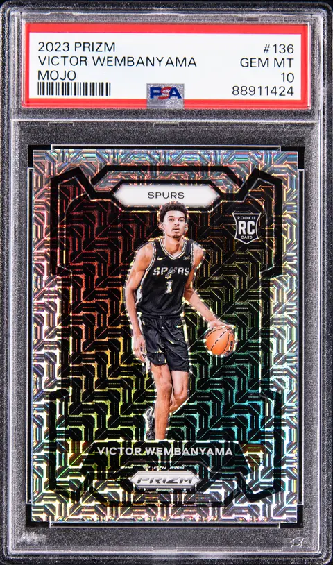 2023-24 Panini Prizm Mojo Prizm #136 Victor Wembanyama Rookie Card (#14/25) - PSA GEM MT 10