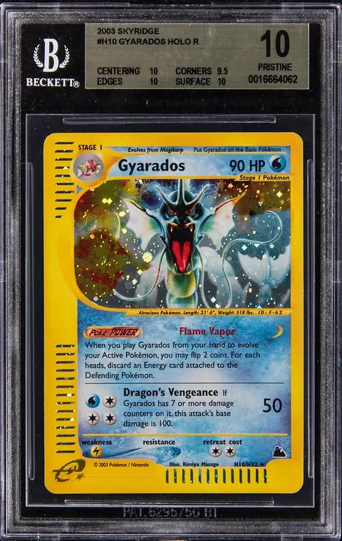 2003 Pokemon Skyridge Holo #H10 Gyarados - BGS PRISTINE 10 - Pop 1