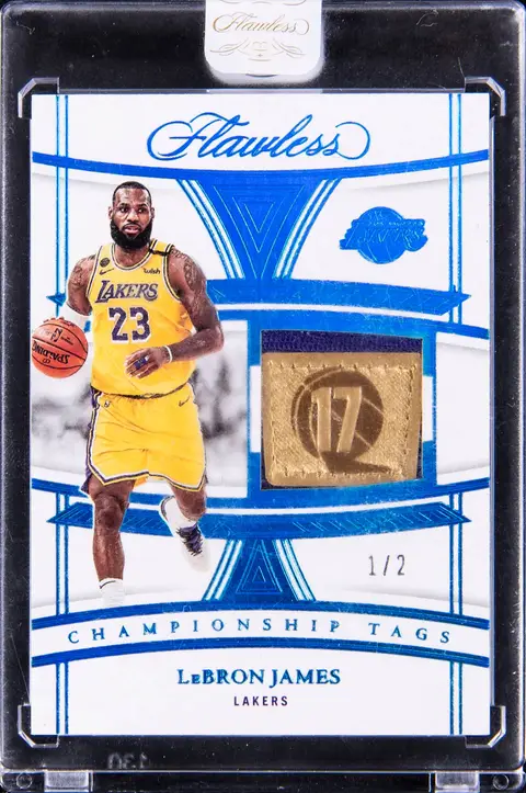 2022-23 Panini Flawless Championship Tags #CT-LBJ LeBron James Patch Card (#1/2) - Panini Encased