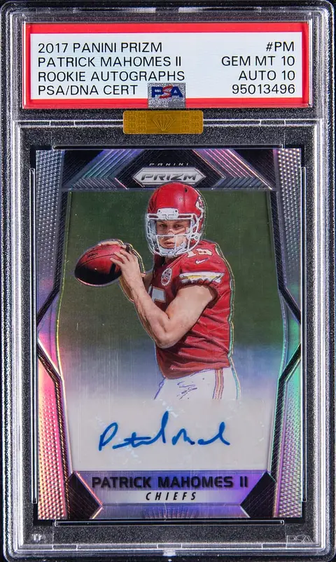 2017 Panini Prizm Rookie Autographs #RA-PM Patrick Mahomes II Signed Rookie Card - PSA GEM MT 10, PSA/DNA GEM MT 10 - MBA Gold Diamond Certified