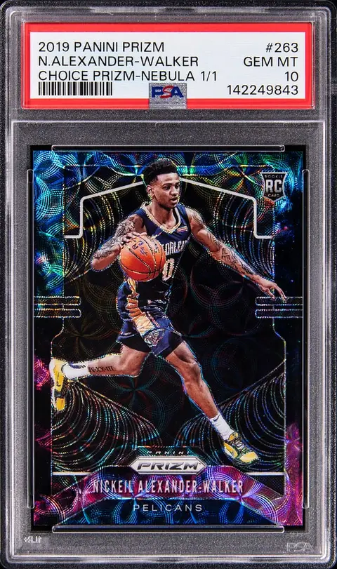 2019-20 Panini Prizm Choice Prizm Nebula #263 Nickeil Alexander-Walker Rookie Card (#1/1) - PSA GEM MT 10