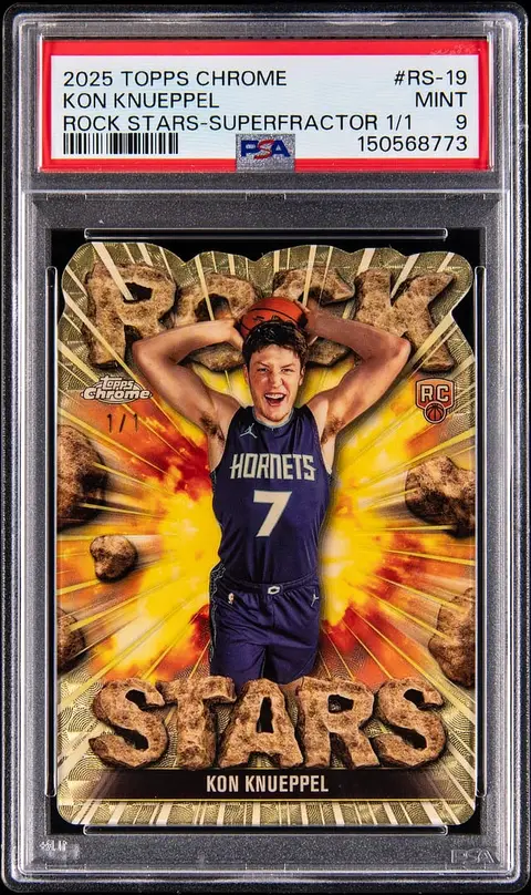 2025-26 Topps Chrome Rock Stars SuperFractor #RS-19 Kon Knueppel Rookie Card (#1/1) - PSA MINT 9