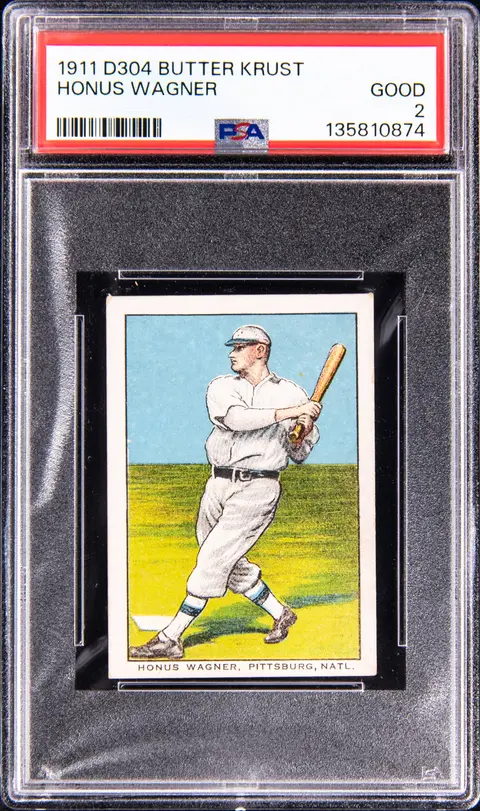 1911 D304 Butter Krust Honus Wagner - PSA GD 2 - Pop 1, with 1 Higher - The 2nd Rarest Back of Only 31 PSA-Graded D304 Wagners (Scarcer Than T206)