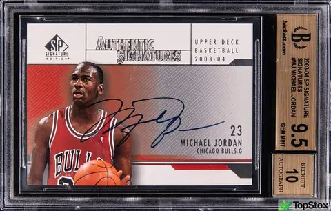 2003-04 Upper Deck SP Signature Edition Signatures #AS-MJ Michael Jordan Signed Card - BGS GEM MINT 9.5, Beckett 10