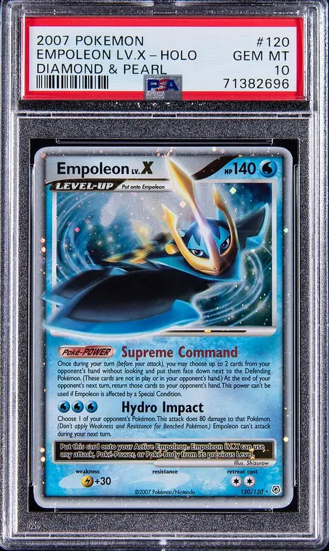 2007 Pokemon Diamond & Pearl Holo #120 Empoleon Lv.X - PSA GEM MT 10
