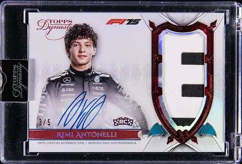 2025 Topps Dynasty F1 Patch Autograph Red #DAP-AANII Kimi Antonelli Signed Race-Used Patch Rookie Card (#3/5) - Topps Encased
