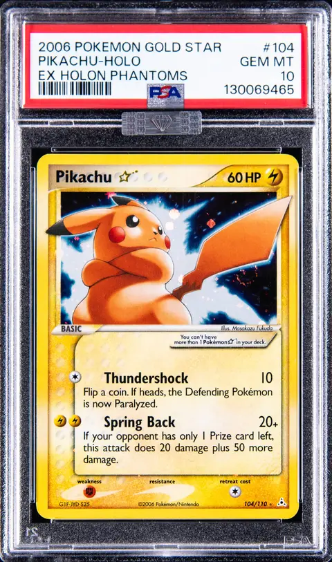 2006 Pokemon EX Holon Phantoms Holo #104 Gold Star Pikachu - PSA GEM MT 10 - MBA Silver Diamond Certified