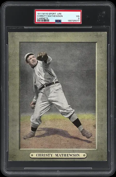 1911 M110 Sporting Life Cabinet Christy Mathewson - PSA VG 3 – POP 1; Only 3 Higher PSA Copies