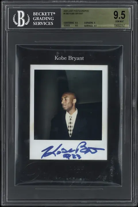 2025 Leaf Photographic #1296 Kobe Bryant Signed Card - BGS GEM MINT 9.5