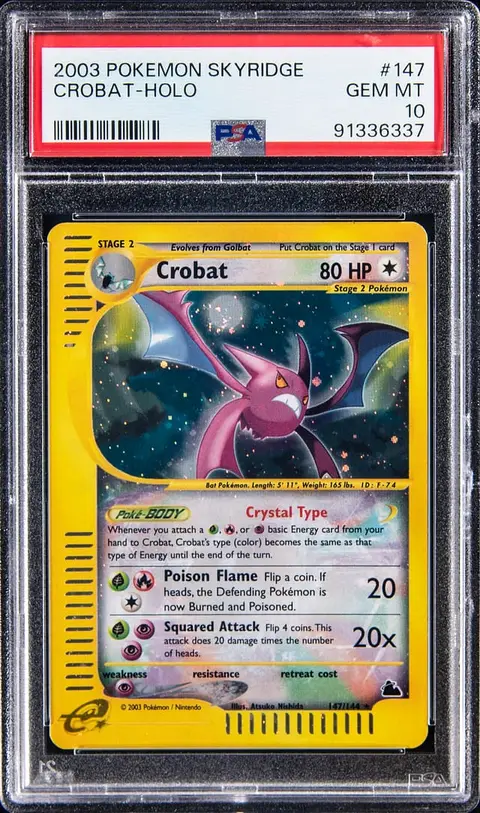2003 Pokemon Skyridge Holo #147 Crystal Crobat - PSA GEM MT 10