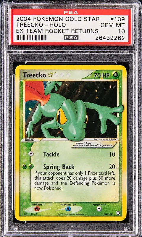 2004 Pokemon EX Team Rocket Returns Gold Star Holo #109 Treecko - PSA GEM MT 10