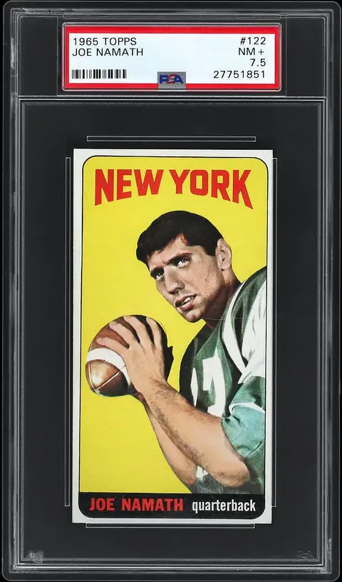 1965 Topps #122 Joe Namath Rookie Card - PSA NM+ 7.5