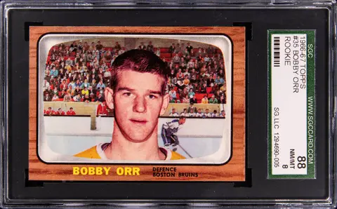 1966-67 Topps #35 Bobby Orr Rookie Card - SGC NM-MT 8