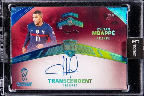 2022 Panini Eminence Transcendent Talents Autographs Platinum #TT-KM Kylian Mbappe Signed Diamond Relic Card (#1/1) - Panini Encased