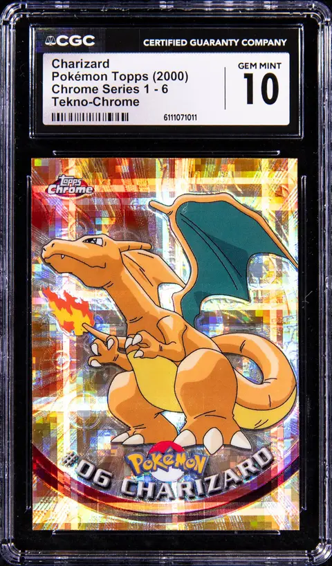 2000 Topps Chrome Pokemon TV Tekno #6 Charizard - CGC GEM MINT 10