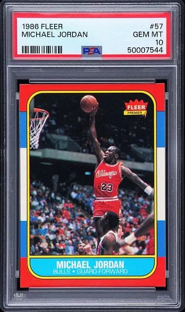 1986-87 Fleer #57 Michael Jordan Rookie Card - PSA GEM MT 10