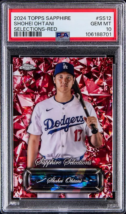 2024 Topps Chrome Sapphire Edition Sapphire Selections Red Refractor #SS-12 Shohei Ohtani (#1/5) - PSA GEM MT 10 - Pop 1