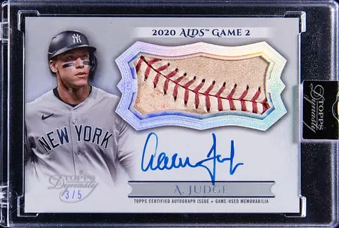 2024 Topps Dynasty Autograph Special Event Baseball Leather #ASEL-AJ1 Aaron Judge Signed Relic Card (#3/5) - Topps Encased