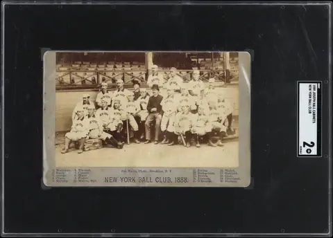 1888 Joseph Hall Cabinets New York Ball Club Including 6 Hall of Famers (Keefe; Ewing; Ward; Connor; O’Rourke; Welch) - SGC GD 2 – POP 2; Highest Copy on the Combined SGC & PSA Pop Charts