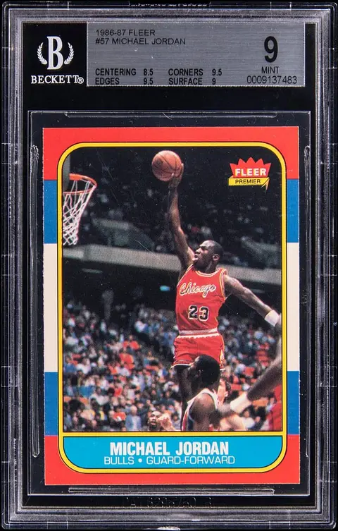 1986-87 Fleer #57 Michael Jordan Rookie Card - BGS MINT 9