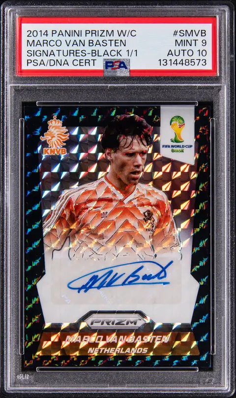 2014 Panini Prizm World Cup Signatures Black #SM-VB Marco Van Basten Signed Card (#1/1) - PSA MINT 9, PSA/DNA GEM MT 10