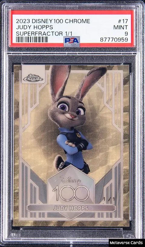 2023 Topps Disney100 Chrome SuperFractor #17 Judy Hopps (#1/1) - PSA MINT 9