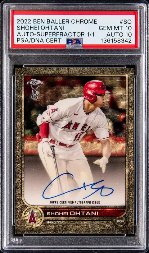 2022 Topps Ben Baller Chrome Autograph SuperFractor #BBA-SO Shohei Ohtani Signed Card (#1/1) - PSA GEM MT 10, PSA/DNA GEM MT 10