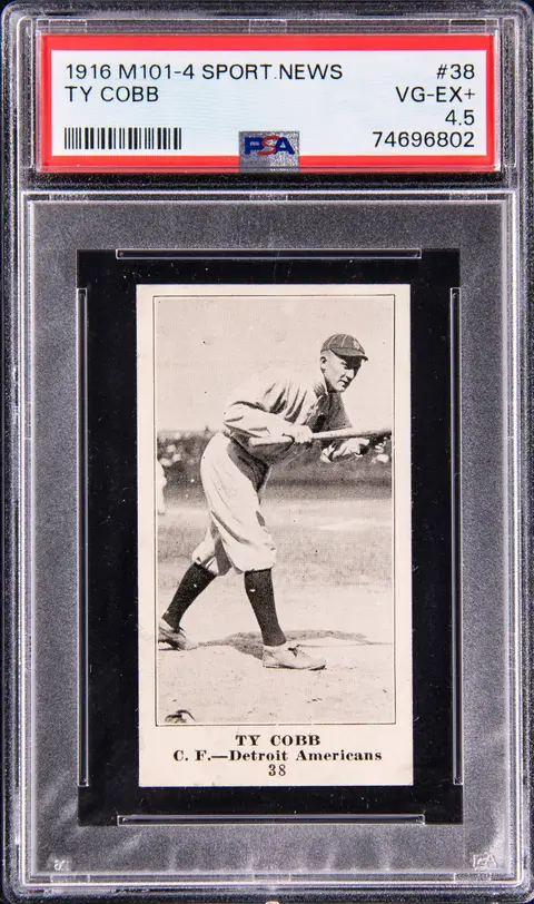 1916 M101-4 Sporting News #38 Ty Cobb - PSA VG-EX+ 4.5 - POP 1