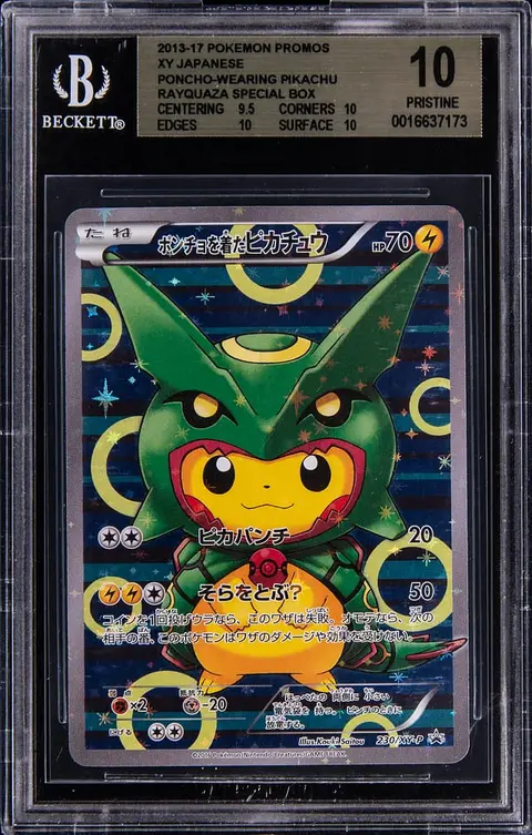 2013-17 Pokemon XY Japanese Promos Rayquaza Special Box #230 Poncho-Wearing Pikachu - BGS PRISTINE 10