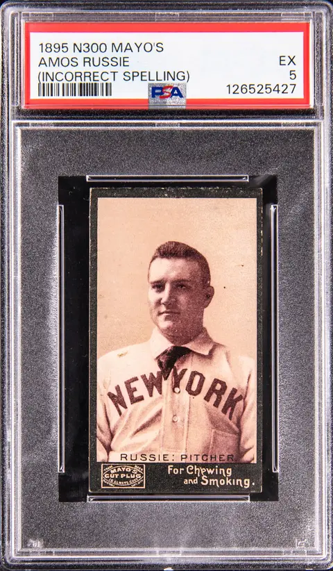 1895 N300 Mayo's Cut Plug Amos Rusie, Incorrect Spelling - PSA EX 5 - Pop 1
