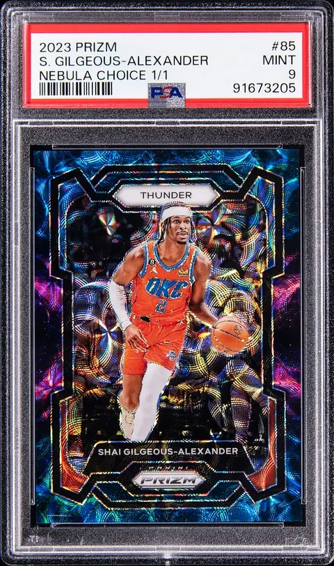 2023-24 Panini Prizm Nebula Choice Prizm #85 Shai Gilgeous-Alexander (#1/1) - PSA MINT 9