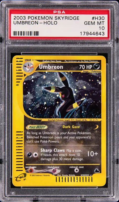 2003 Pokemon Skyridge Holo #H30 Umbreon - PSA GEM MT 10