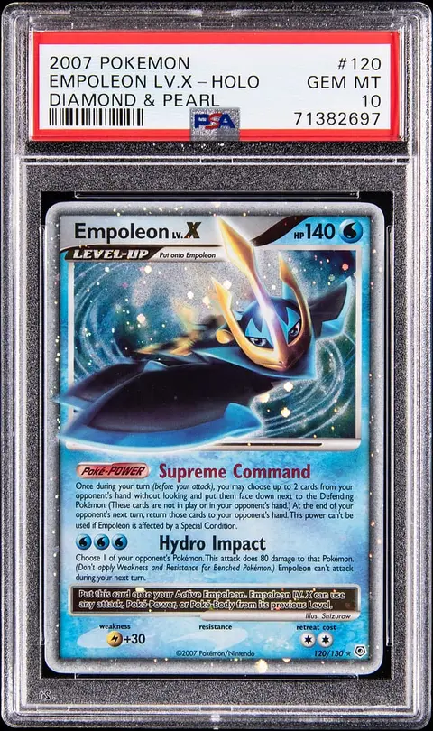 2007 Pokemon Diamond & Pearl Holo #120 Empoleon Lv.X - PSA GEM MT 10