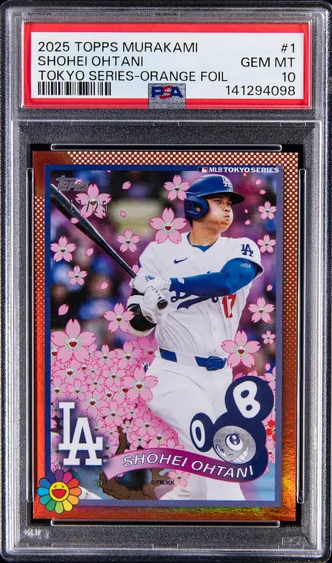 2025 Topps Murakami Tokyo Series Orange Foil #1 Shohei Ohtani (#17/25) - Jersey Number - PSA GEM MT 10 - Pop 3