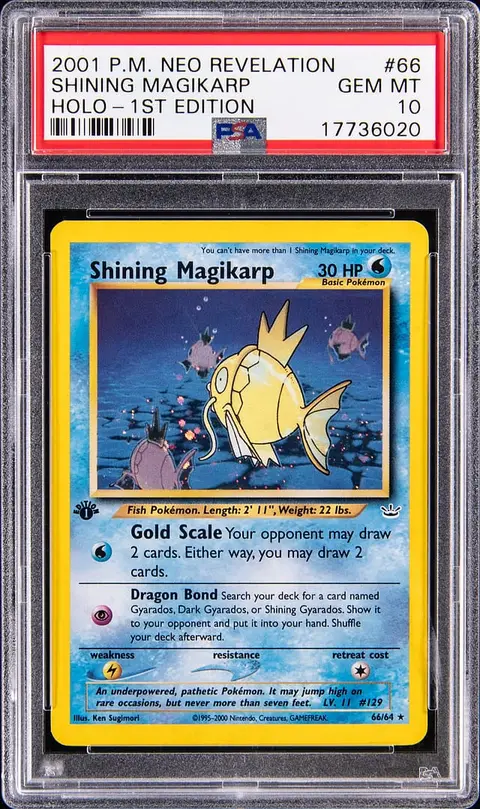 2001 Pokemon Neo Revelation 1st Edition Holo #66 Shining Magikarp - PSA GEM MT 10