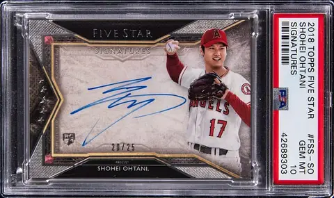 2018 Topps Five Star Signatures #FSS-SO Shohei Ohtani Signed Rookie Card (#20/25) - PSA GEM MT 10 - Pop 3