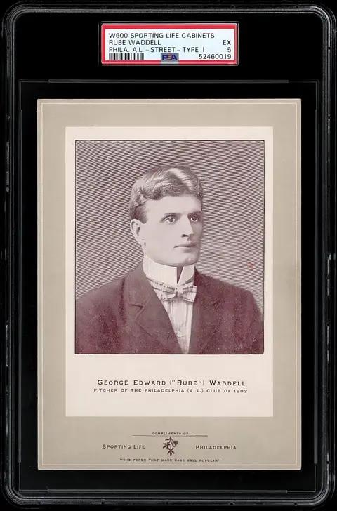 Extremely Rare 1902 W600 Sporting Life Cabinet Type 1 Mount Rube Waddell Street Clothes Rookie Card – PSA EX 5 - Waddell’s True Inaugural Baseball Card; POP 1; Only One Higher PSA Copy