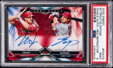 2020 Finest Trout/Ohtani Red Dual Auto PSA 9 Sale