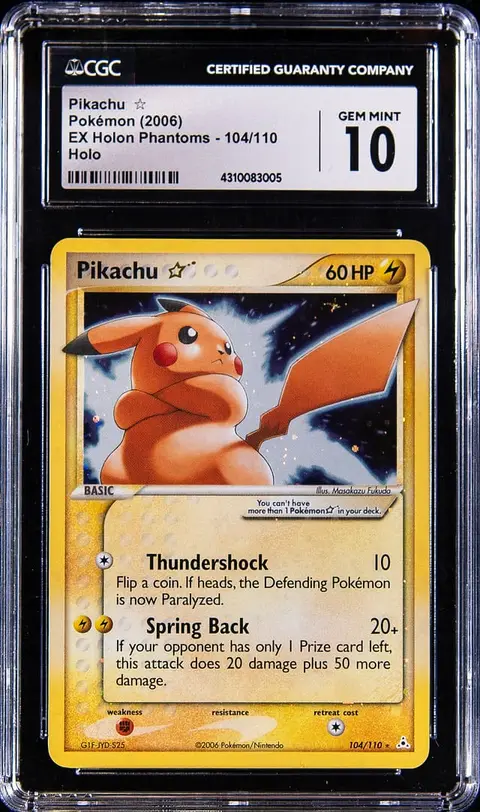 2006 Pokemon EX Holon Phantoms Holo #104 Gold Star Pikachu - CGC GEM MINT 10