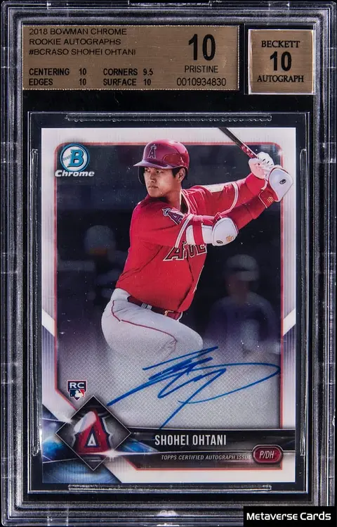 Shohei Ohtani 2018 Bowman Chrome BGS 10 Hits $129K